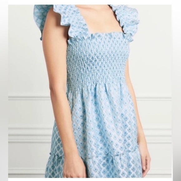 Hill House Home Ice Blue Brocade Ellie Nap Dress XS - Picture 9 of 10